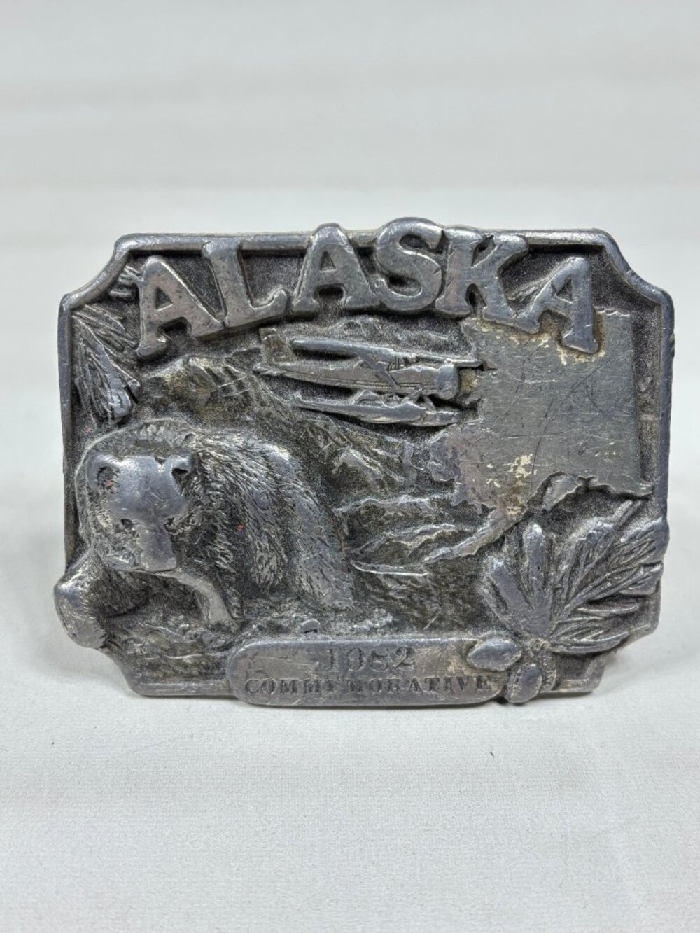 VTG 1982 Alaska Belt Buckle Ltd Ed 1828/2500 Siskiyou Pewter Made in USA Rare